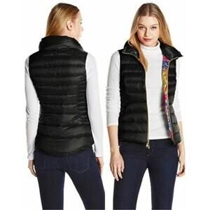Lilly Pulitzer | Allie Packable Down Puffer Jacket Vest Black
